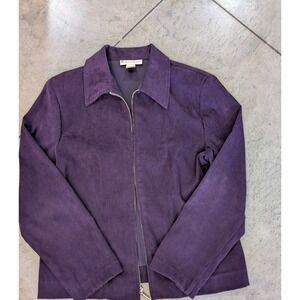 Vintage - Dress Barn - Purple Faux Suede Jacket Full Zip - Size 6